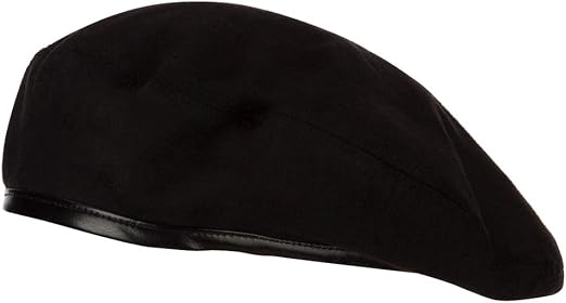 black suede leather beanie cap