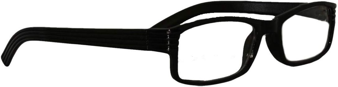 Double Battery Unisex Plastic Rectangular Full-Rim Ready Reading Glasses for Presbiopic Power: +1.75 (TOS-F-002463 1.75 Sph -Black)