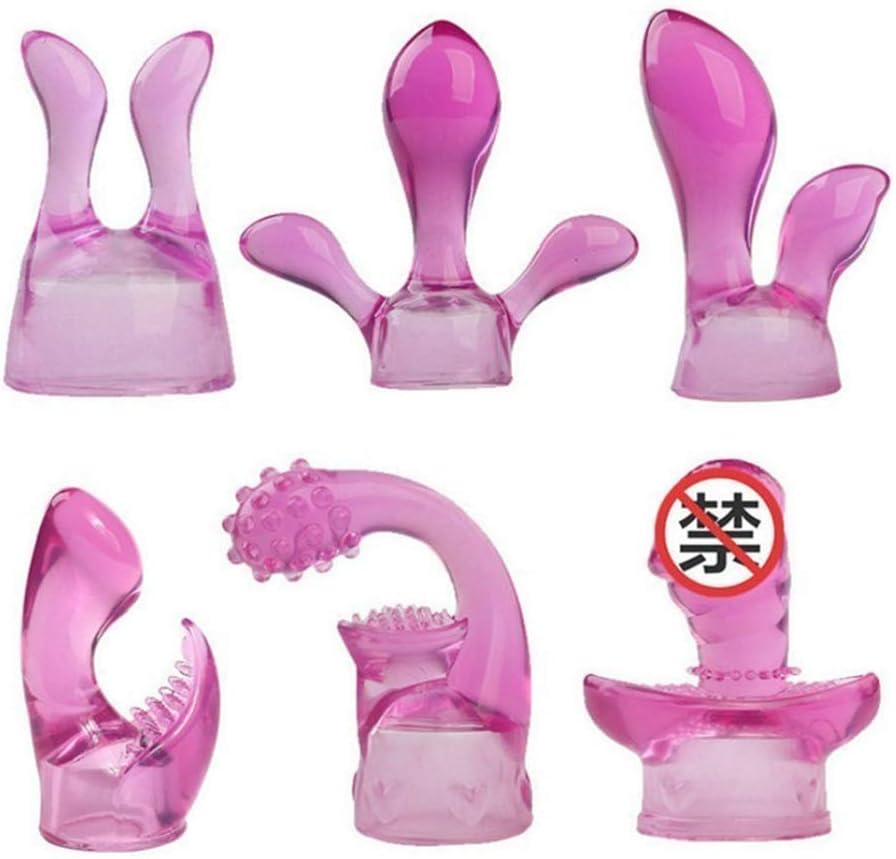 Handheld Massage Tools Attachments Silicone Accessories (6 Pcs/Set Attachment - Purple)