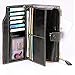 Jack&Chris Women's RFID Blocking Luxury Wax Genuine Leather Clutch Wallet Card Holder Organizer Ladies Purse, WB301 (Black)