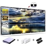 RELEE Projector Screen 100 Inch 16:9 HD Foldable Anti-Crease Portable Outdoor Indoor Projector Movies Screen Wall Mount for Home Theater Support Double Sided