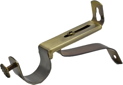 Strong 28mm Metal Curtain Pole Adjustable Bracket Heavy Duty Black