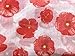 GERINLY Red Poppy Floral White Scarf for Women Oblong Shawl Wrap for Summer Travel Cotton Voile Beach Sarong