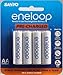 Sanyo Eneloop AA NiMH Pre-Charged Rechargeable Batteries - 4 Pack (Discontinued by Manufacturer)