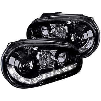 Spec-D Tuning LHP-GLF99G-8-TM Volkswagon Golf Hatchback R8 Style Led Projector Headlights Smoked