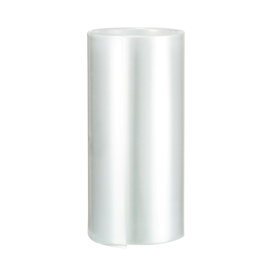 sourcing map 85mm Flat PVC Heat Shrink Tubing Battery Wrap 1m Length for 18650 Battery Clear, 85mmx1000mm