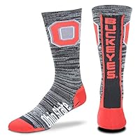 For Bare Feet NCAA Mens Team Vortex RMC Crew Socks-Medium & Large Sizes-Ohio State Buckeyes-Large (10-13)