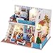 DollLabs DIY Dollhouse Kit with Led Lights and Furniture for Gift Set