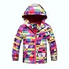 Lovekider Waterdichte jas meisjes patroon bedrukt capuchon regenjas fleece gevoerd met 2 zakken windjack regenjas voor…