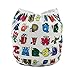 Alva Baby Christmas Design Reuseable Washable Pocket Cloth Diaper Nappy + 2 Inserts QD05