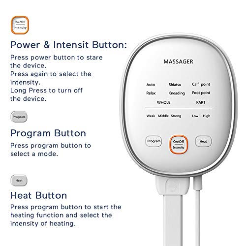 Leg Massager for Circulation, Air Compression with Heating Function Wraps Massages Foot and Calf Massager for Relaxation, Handheld Controller 6 Modes 3 Intensities and 2 Temperatures - Thumbnail 4