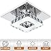 Ganeed 7.9Inch Modern Crystal Chandeliers,LED Ceiling Light,LED Stainless Steel Crystal Mini Square Flush Mount Ceiling Light for Dining Room Living Room Bedroom Hallway (12W / 6500K / Cool White)