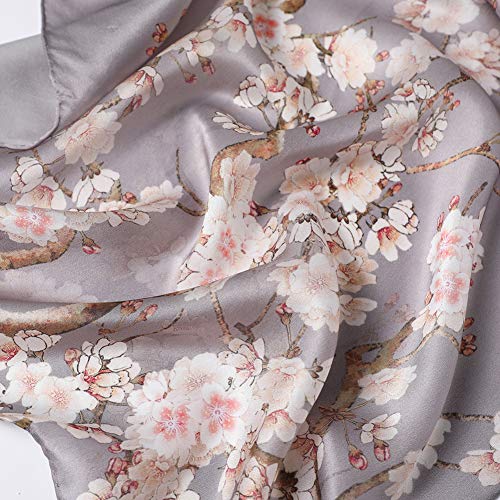 Women's Mulberry Silk Scarf Fashion Floral Sunscreen Shawls Wraps Scarves (YuDi10) - Thumbnail 5
