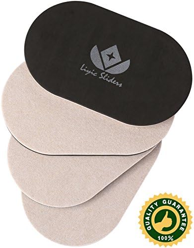 4-PACK 9.5 In. x 5-3/4 In.Premium Oval Heavy Furniture Moving Sliders Movers For Wood Floor,Felt Furniture Slider , Heavy Duty Felt Furniture Sliders,Furniture Mover,Reusable Furniture Moving Pads