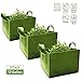 Cesun Square Grow Planter Bag Premium 400 Gram Thickened Fabric Smart Pots 12 Gallon Aeration Fabric Cube with X Stitching Reinforced Handles (12 Gal Green Cube)