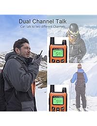 FLOUREON 4 paquetes de radios Walkie Talkies de dos vías, 22 canales, 9,842.5 ft (máximo 16,404.2 ft, campo abierto) de largo alcance, talkies de mano Talky