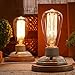 Kiven Vintage Decor White Ceramics Wooden Base Table Lamps E26 Industrial Lamp Home Decor Bulb Not Included