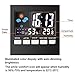 Samshow - Indoor Digital Thermometer - Weather Channel Thermometer, Temperature and Humidity Monitor with Alarm Clock, Time Date and Large Night Lighting LCD Screen Displaying,Battery Included