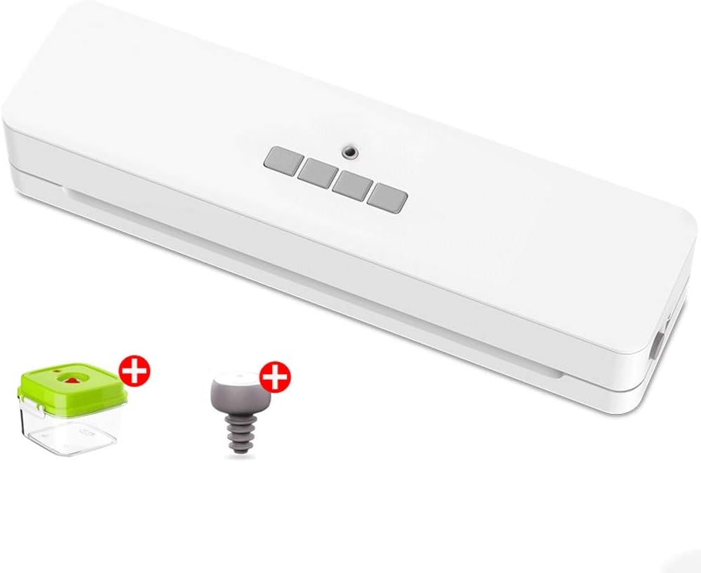 Vacuum Sealer/Heat Sealer Food Saver Vacuum Sealer Machine Household Vacuum Machine Food Sealing Machine Small Package Compression Plastic Packaging And Preservation Machine (Color : White)