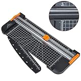 JIELISI Paper Trimmer A4 Titanium Paper Guillotines Scrapbooking with Finger Protection and Slide Ruler Design, Black