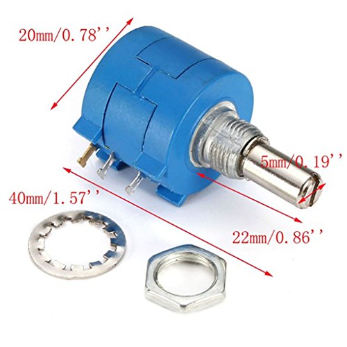 DAOKI 5PCS 3590S-2-103L 10K Ohm BOURNS Rotary Wirewound Precision Potentiometer Pot 10 Turn