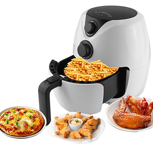 Click Here to See More Images Homgrace 1300W Electric Air Fryer for Healthy Fried Food. Temperature Control, Intelligent Deep Fryer Home Kitchen Cooker (white)