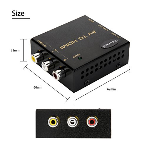 image for JideTech AV to HDMI Converter,RCA to HDMI, RCA Composite CVBS AV to HD