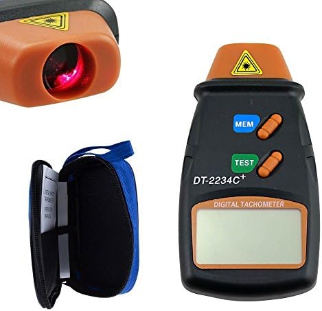 Professional Digital Infrared Photo Tachometer RPM Motor Speed Gauge Tach - Non-Contact Rotation Speed Gauge 2-99999 RPM, including 3 Reflective Tapes