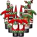 Boao 6 Sets Christmas Wine Bottle Cover and Hats Decoration Handmade Ugly Sweater Knit Wine Bottle Dress Santa Reindeer Snowman for Christmas Holiday Party Decorations