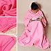 Vktech® Supper Home Winter Warm Fleece Snuggie Blanket Robe Cloak with Sleeves (Pink)