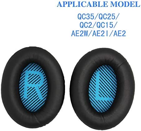 Earpad Cushions Foam Ear Pad Headphone Ear Cups Cover Replacement for Bose Quietcomfort 2/15/ 25, Ae2, Ae2i, Black