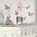 YINGKAI Mariposa in Gossip Girl 12pcs/Pack PVC 3D Decorative Butterflies Removable Wall Art Sticker for Home Decor and Wedding Party Decoration (Pink)