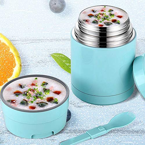 Mr.Dakai Insulated Lunch Containers Thermoses Food Jar Vacuum Stainless Steel 33 oz Leak Proof Keep Food Cold Hot Container for Kids Adult Lunch Box School Camping Outdoors, BPA Free (Cyan Blue)