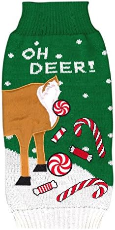 New York Dog Holiday Ugly Sweater, Oh Deer, Medium