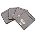 EZOWare 4pc Large Storage Basket Bins with Lid, Linen lidded Fabric Folding Cubes Containers - Gray, 9.8 x 9.8 x 9.8 inches