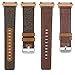 SKYLET Bands for Fitbit Ionic, Canvas Fabric with Genuine Leather Straps with Metal Clasp for Fitbit Ionic Smart Watch (Smart Watch Not Included)[Brown with Burnt Orange Connector]