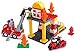 Play Build Fire Station Building Blocks Set - 86 Pieces - Includes Fire Department, Building, Fire Engine, Motorcycle, Firemen & Boy Minifigures, Dalmatian & Accessories