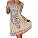 ACVIP Women's Sexy Bohemian Beach Dresses Khaki (M)