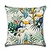 ULOVE LOVE YOURSELF Home Decorative Throw Pillow Covers Flamingo Pattern&Tropical Flower Leaves Farmhouse Summer Cushion Covers 18 X 18 Inch,4 Pack