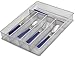 Ybm Home Silver Mesh Cutlery Holder In-drawer Utensil Flatware Organizer/tray size 12-1/2 By 9-1/4 By 2 Inches (5-compartment)