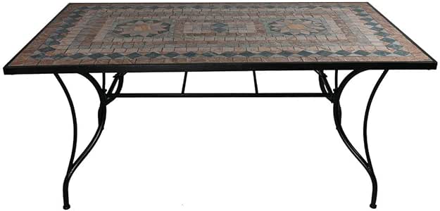 OUTLIV. Mesa de jardín con mosaico, de hierro/mosaico, diámetro 160 x