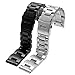 Hstrap Heavy Solid Stainless Steel Watch Band 22mm 24mm 26mm Black Silver Brushed Watch Bands Double Locking Clasp Strap for Men