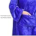Catalonia Wearable Fleece Blanket with Sleeves and Foot Pockets for Adult Women Men, Micro Plush Comfy Wrap Sleeved Throw Blanket Robe Large, Blue