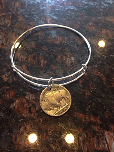 Buffalo Nickel Alex and Ani wire bangle bracelet featuring the buffalo