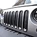 DIYTuning Matte Black Mesh Grill Mesh Grill Insert for Jeep Wrangler JK JKU Unlimited Rubicon Sahara X Off Road Sport Exterior Accessories Parts 2007-2015