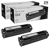LD Remanufactured Toner Cartridge Replacement for HP 128A CE320A (Black, 2-Pack)