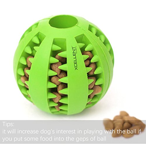 Xcellent Global Refillable Food Treat Pet Ball Non-Toxic Rubber Bite Resistant Teeth Toy,Green PT034 - Thumbnail 3