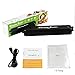 PDR TEC Vacuum Sealers，Automatic Food Preservation Machine for Dry and Moist Food Packing, Fresh Preservation Vacuum Air Sealing System Safety Black with 15pcs Sealing Bags