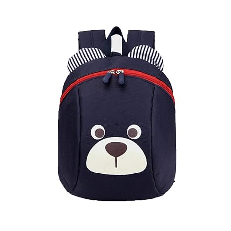 Purple Crane Cute Bear School Bag/bagpack/Backpack for Toddlers for playschool/Nursery/Kinder Garden/Picnic with Safety Anti Lost Children Leash (1 5 Years Age Group) - Blue