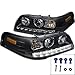 Spec-D Tuning 2LHP-VIC98JM-TM Ford Crown Victoria Crystal Black LED DRL Projector Headlights Pair